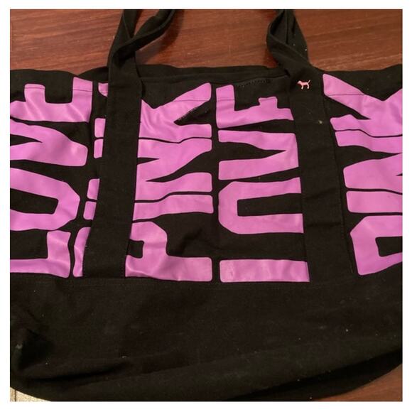 Vintage Y2K Victoria’s Secret PINK Weekender Tote Bag XL Purple/Black - Picture 4 of 16